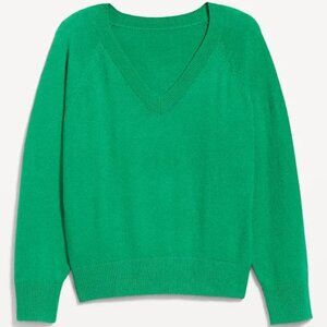 Old Navy Green Mangrove LARGE TALL SoSoft Loose V-Neck Sweater Long Sleeve 423